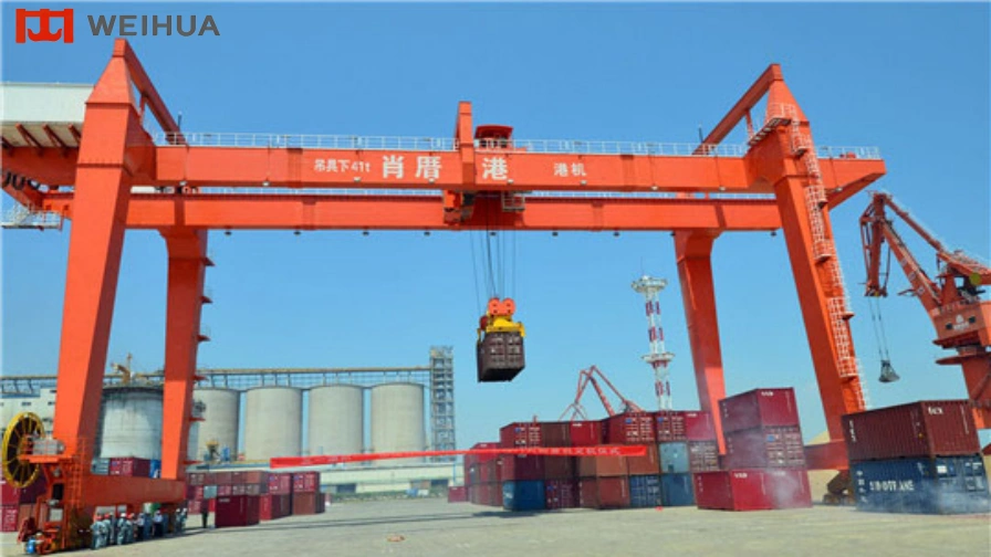 RMG Container Crane Running In Automated Container Yard,Custom Rail Type Port Crane.webp